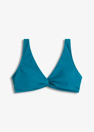 Bustier-Bikinioberteil mit Twistdetail in petrol von vorne - bonprix