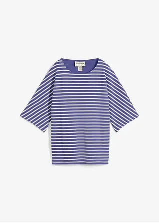 Oversize-Sweatshirt aus reiner Baumwolle in blau von vorne - bonprix