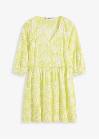 Tunika-Kleid aus fließender Viskose in gelb von vorne - bonprix