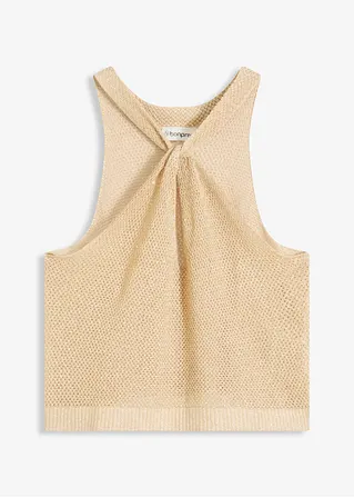 Stricktop mit Glitzer in gold von vorne - bonprix
