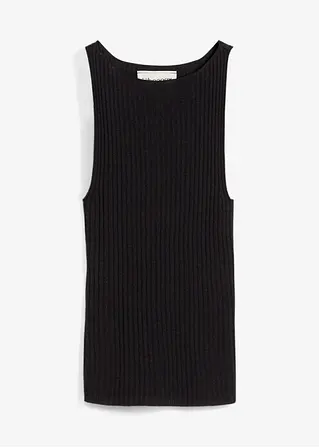 Figurbetontes Stricktop aus Viskose-Mix in schwarz von vorne - bonprix