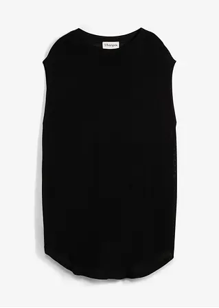 Ballonförmiges Stricktop aus feiner Viskose in schwarz von vorne - bonprix
