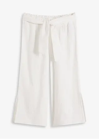 Strand Musselin 3/4-Hose in weiß von vorne - bonprix
