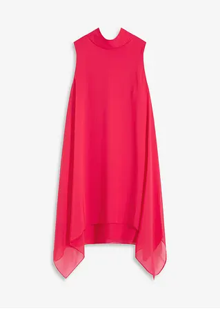 Chiffonkleid mit Schalkragen in pink von vorne - bonprix