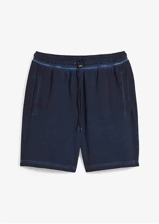 Sweat-Bermuda in ausgewaschener Optik in blau von vorne - bonprix