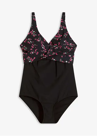 Shape Badeanzug leichte Formkraft in schwarz von vorne - bonprix