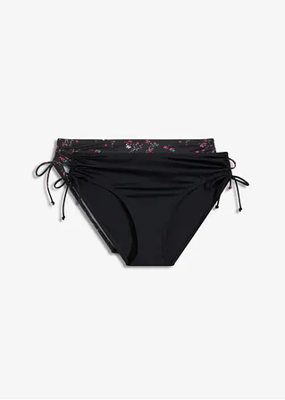 Bikinihose (2er Pack) in schwarz von vorne - bonprix