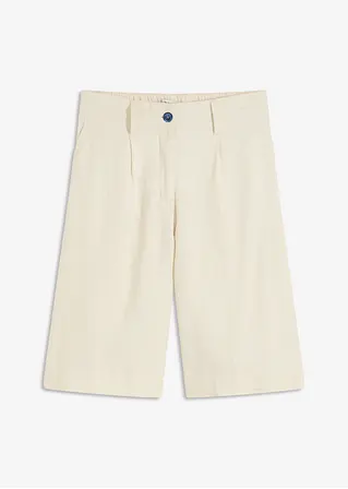 Bermuda mit Bundfalten in beige von vorne - bonprix