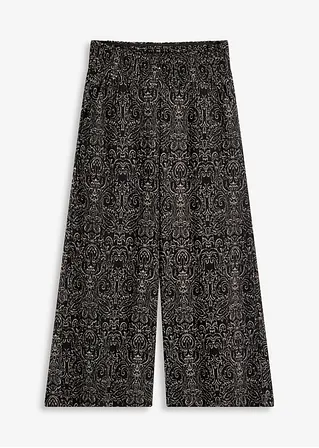Jerseycrepe-Culotte in schwarz von vorne - bonprix