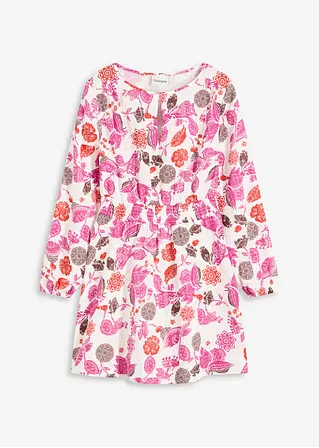 Minikleid aus Musselin in weiß von vorne - bonprix