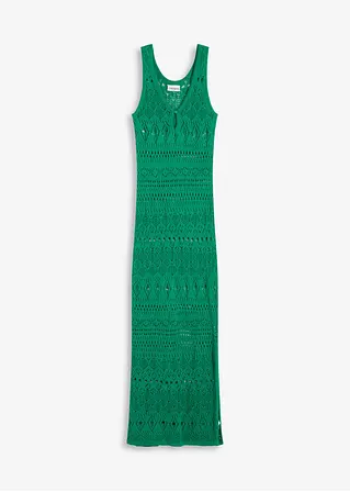 Maxikleid in Häkeloptik in grün von vorne - bonprix