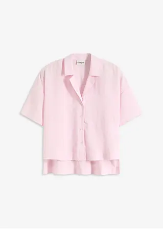 Oversize Hemdbluse in rosa von vorne - bonprix
