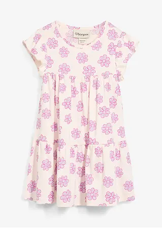 Jerseykleid aus reiner Baumwolle in rosa von vorne - bonprix
