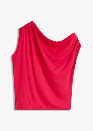 Shirt mit asymmetrischem Ausschnitt in pink von vorne - bonprix