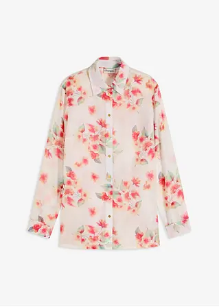 bedruckte Bluse in beige von vorne - bonprix