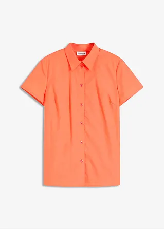 Kurzarmbluse aus Popeline in orange von vorne - bonprix