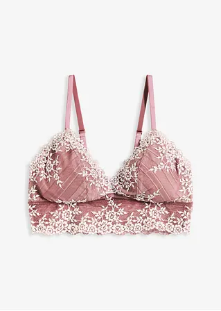Bustier aus zweifarbiger Spitze in lila von vorne - bonprix