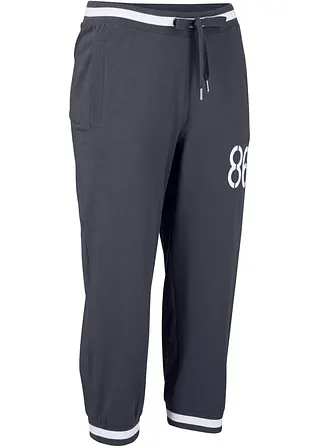 Jogginghose, 3/4-Länge aus Baumwollmix in blau von der Seite - bonprix