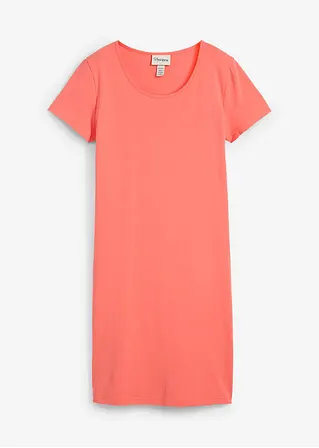 Jerseykleid aus Bio-Baumwolle mit Stretch in pink von vorne - bonprix