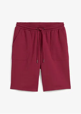 Sweat-Bermuda aus reiner Baumwolle in rot von vorne - bonprix
