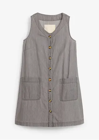 Jeanskleid aus Bio-Baumwolle in grau von vorne - bonprix