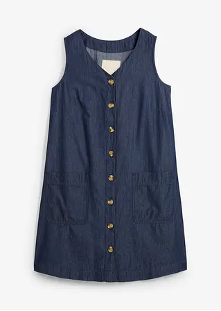 Jeanskleid aus Bio-Baumwolle in blau von vorne - bonprix