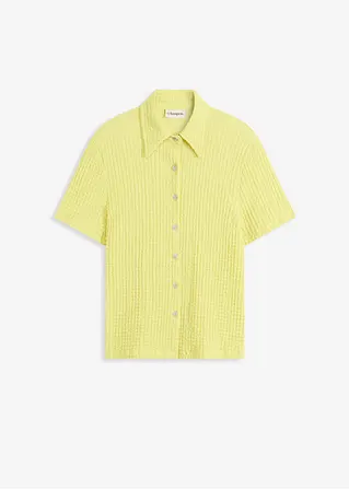 Shirtbluse mit Struktur in gelb von vorne - bonprix