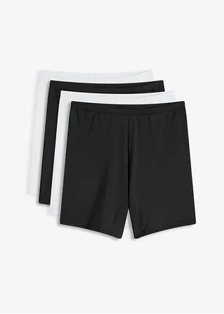 Mittellange Taillenboxer (4er Pack) mit Bio-Baumwolle in weiß von vorne - bonprix