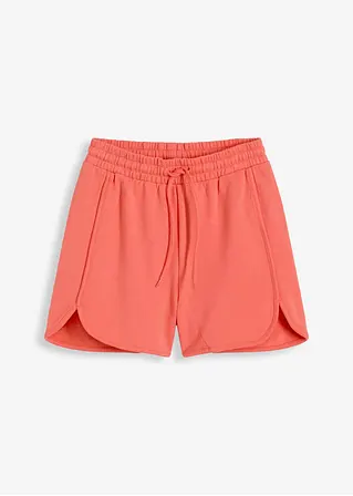 Sweat-Shorts aus reiner Bio-Baumwolle in pink von vorne - bonprix