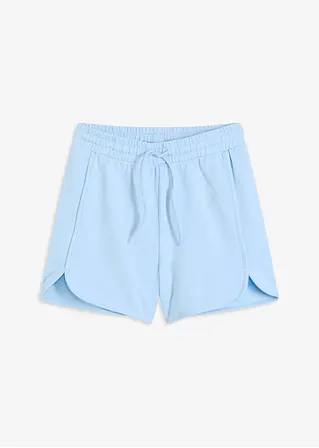 Sweat-Shorts aus reiner Bio-Baumwolle in blau von vorne - bonprix