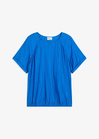Kurzarmbluse aus softem Viskose-Mix in blau von vorne - bonprix