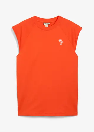 Ärmelloses Sweatshirt aus reiner Baumwolle in orange von vorne - bonprix
