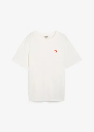 T-Shirt mit Rückenprint, Loose Fit in weiß von vorne - bonprix