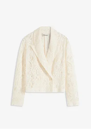 Blazer aus Spitze in beige von vorne - bonprix
