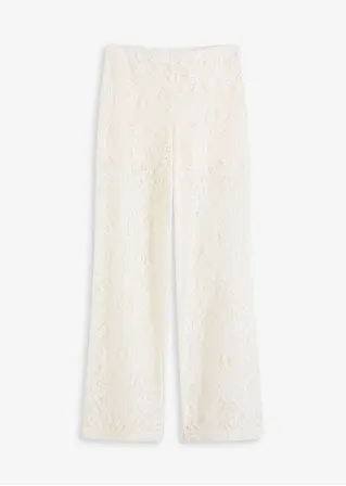 Hose aus Spitze in beige von vorne - bonprix