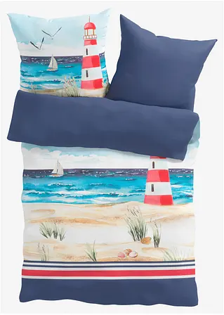 Bettwäsche mit maritimem Motiv in bunt von vorne - bonprix