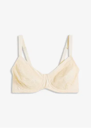 Minimizer-BH mit zarter Spitze in beige von vorne - bonprix