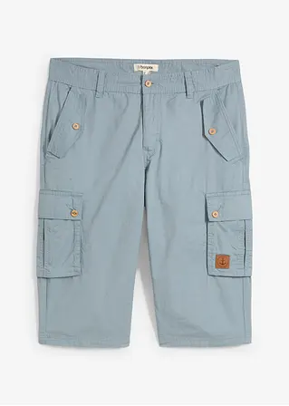 Cargo-Bermuda aus reiner Baumwolle, Regular Fit in grau von vorne - bonprix