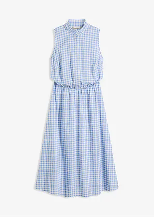 Kleid aus Baumwoll-Popeline in blau von vorne - bonprix