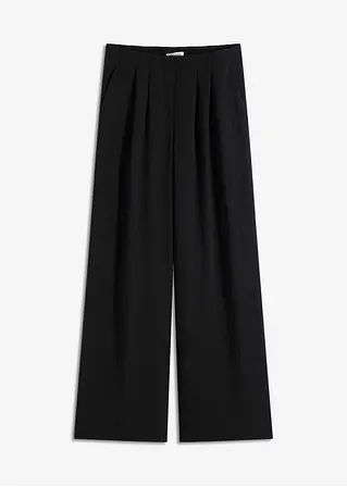 Texturierte Hose in schwarz von vorne - bonprix