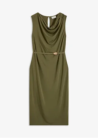 Shirtkleid mit Gürtel (2-tlg. Set) in grün von vorne - bonprix