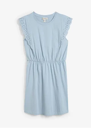 Jerseykleid aus reiner Baumwolle in grau von vorne - bonprix