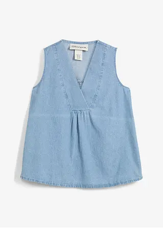 Jeans-Blusentop in blau von vorne - bonprix