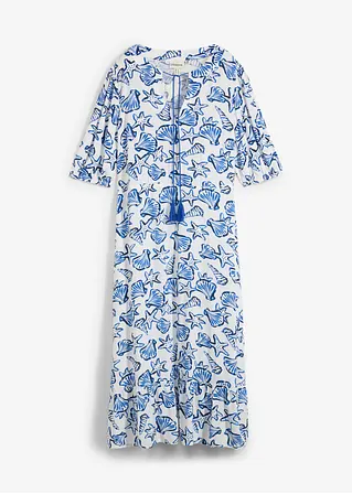 Weites Kleid aus Viskosecrincle in weiß von vorne - bonprix
