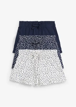 Jersey-Shorts aus reiner Bio-Baumwolle (3er Pack) in blau von vorne - bonprix