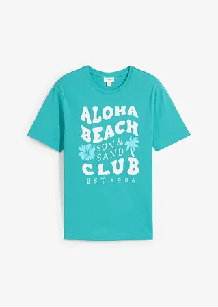 T-Shirt aus reiner Baumwolle in grün von vorne - bonprix