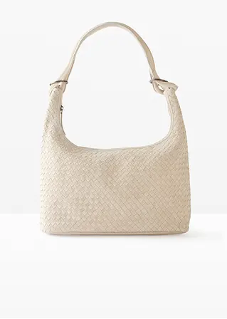 Ledershopper in beige von vorne - bonprix