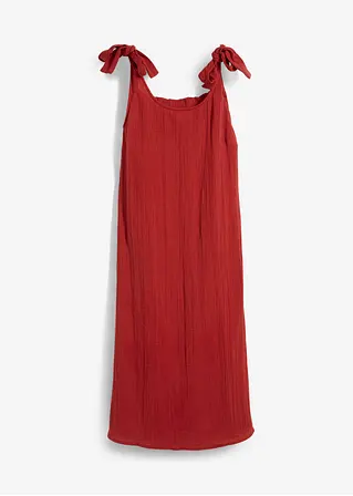Trägerkleid aus weichem Musselin in rot von vorne - bonprix
