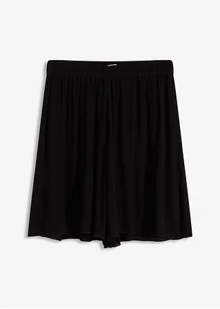 Strandshorts aus fließender Viskose in schwarz von vorne - bonprix