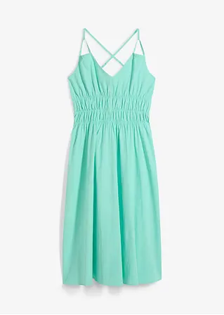Trägerkleid aus reiner Bio-Baumwolle in grün von vorne - bonprix